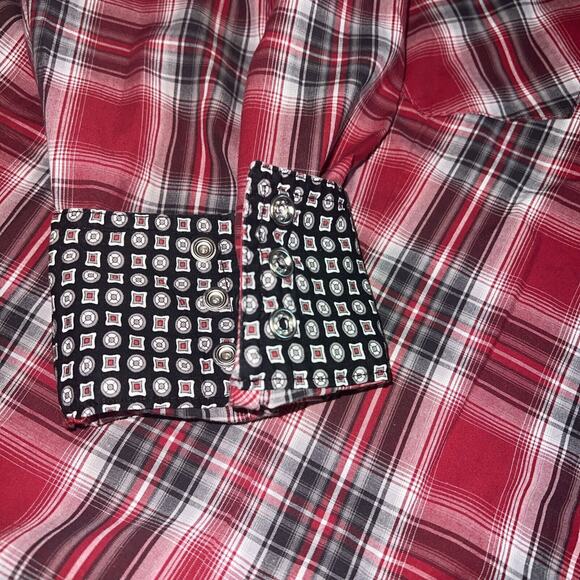 Roper Pearl Snap Women's Long Sleeve Rodeo Red Cowboy Shirt 3X - Picture 3 of 11